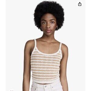 Madewell Women's Striped Open-Stitch Sweater Tank Size M  NWT